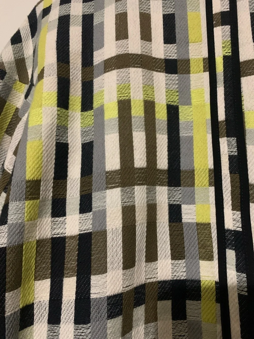 Zara Open-Front Plaid Blazer in Yellow, Brown & Black